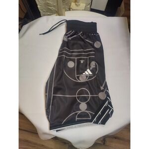 Adidas Basketball Crazylite AOP 4 Shorts Mens XS Black Grey JD2510 New